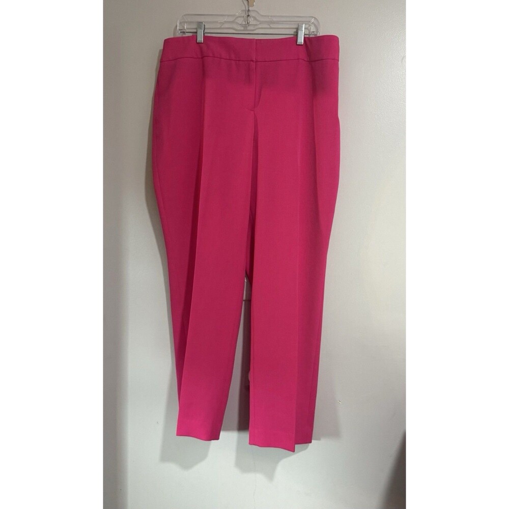 Kasper Plus Size Straight-Leg Pants Women's 14W Pink Perfection Zipper Closure